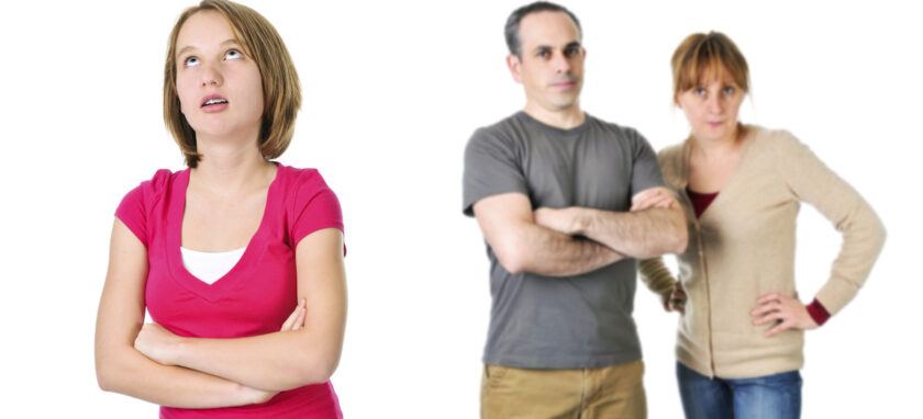 Teenage girl in trouble with parents